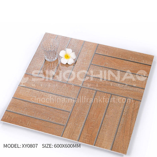 American ceramic tile, retro mold, antique wood grain tile, villa courtyard bumpy non-slip floor   tile-AWMXY0807 600×600mm